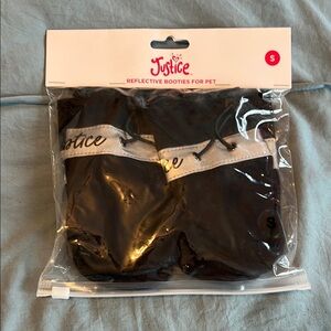 Justice Black Reflective Booties for Pets